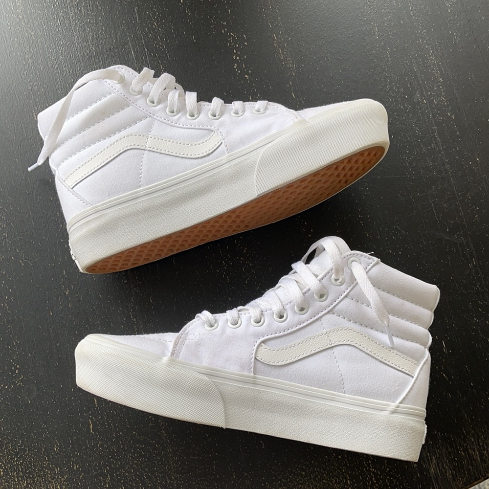 White Vans Platform High Tops